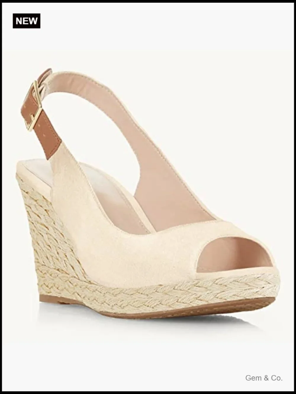 Peep Toe Espadrille Platform Wedge Ankle Strap Slingback Sandals